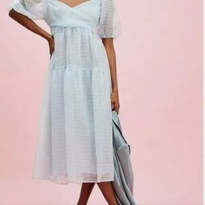 Free People Hailey dress, baby blue organza , size 4